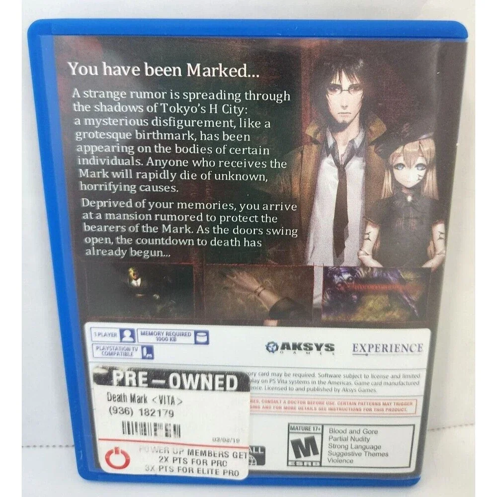 GAME CASE ONLY DEATH MARK PlayStation Vita PS Vita No Game No Manual